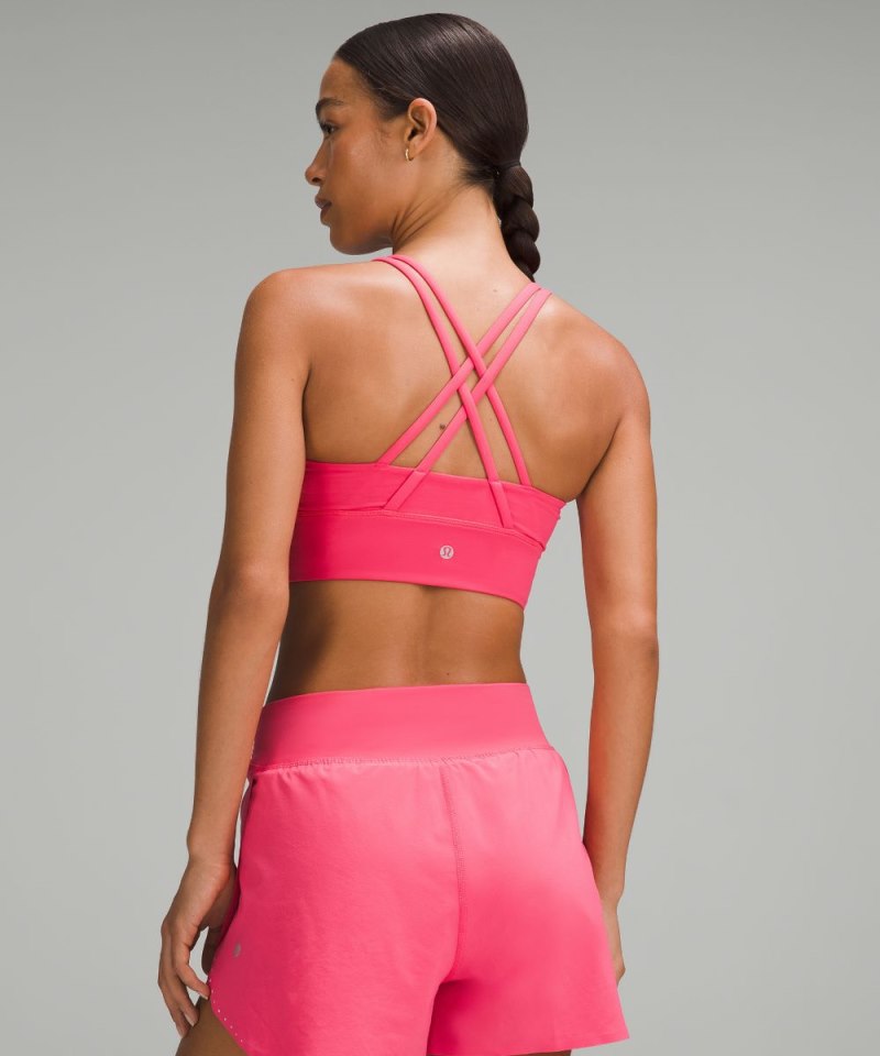 Lululemon Energy Longline Bra *Medium Support, B–D Cups Glaze Pink Online Outlet Sale