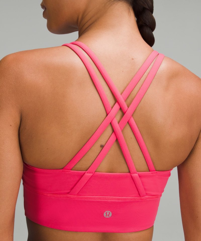Lululemon Energy Longline Bra *Medium Support, B–D Cups Glaze Pink Online Outlet Sale