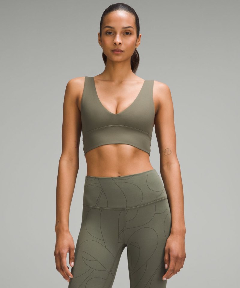 Lululemon Align™ V-Neck Bra *Light Support, A / B Cup Army Green Online Outlet Sale