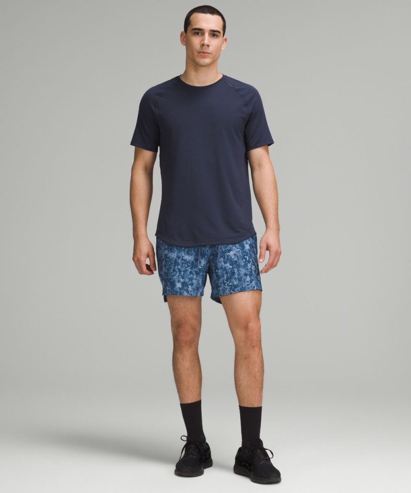 Lululemon License to Train Linerless Short 5" Flower Glide Blue Multi Online Outlet Sale