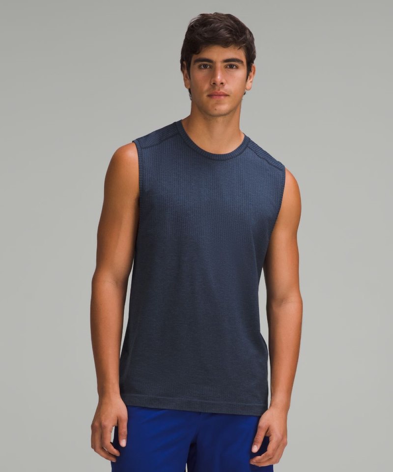 Lululemon Metal Vent Tech Sleeveless Shirt *Updated Fit Mineral Blue / True Navy Online Outlet Sale