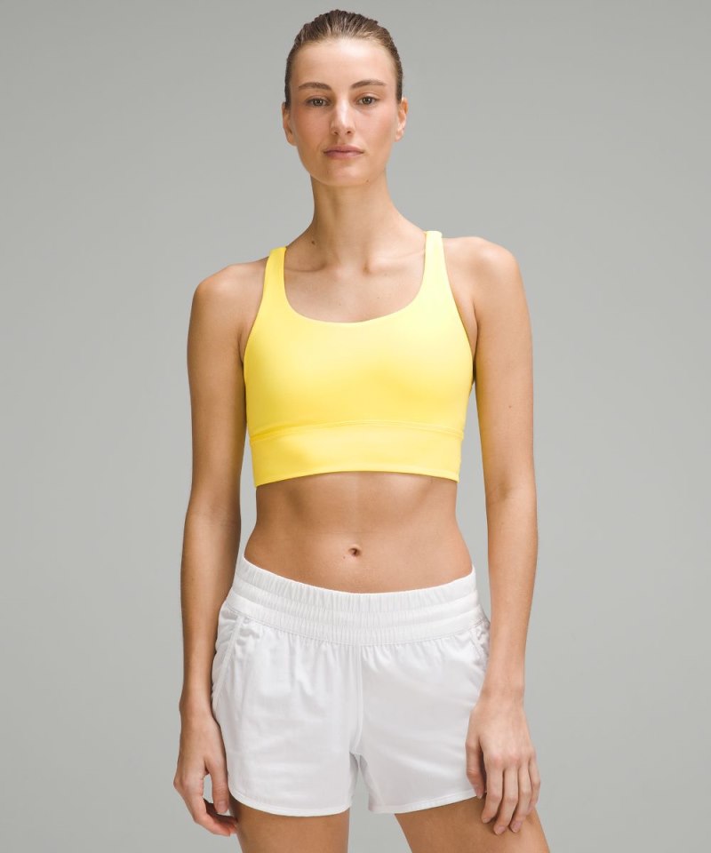 Lululemon Energy Longline Bra *Medium Support, B–D Cups Beaming Yellow Online Outlet Sale