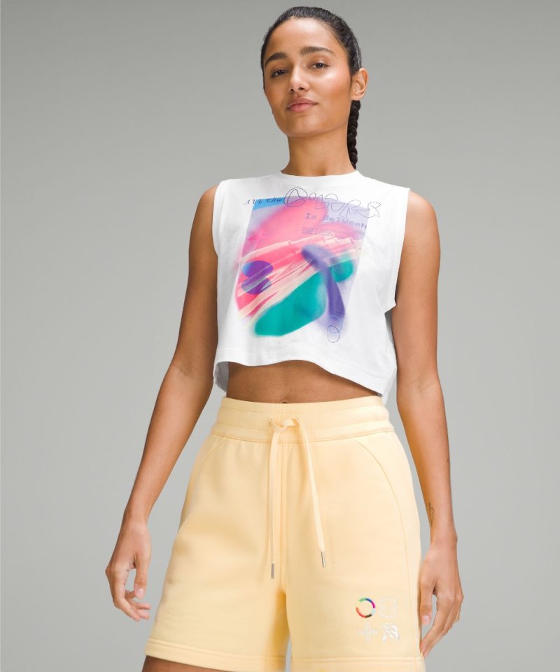 Lululemon All Yours Cropped Tank Top *Pride White Online Outlet Sale