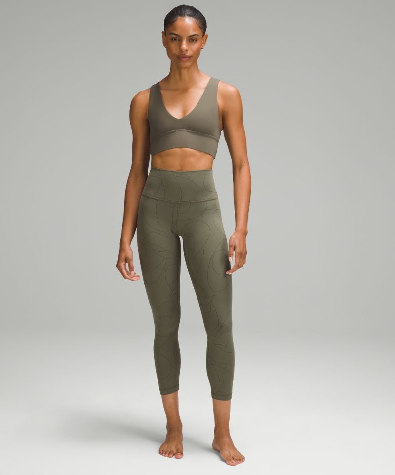 Lululemon Align™ High-Rise Crop 23" Scripted Yogo Army Green / Dark Olive Online Outlet Sale