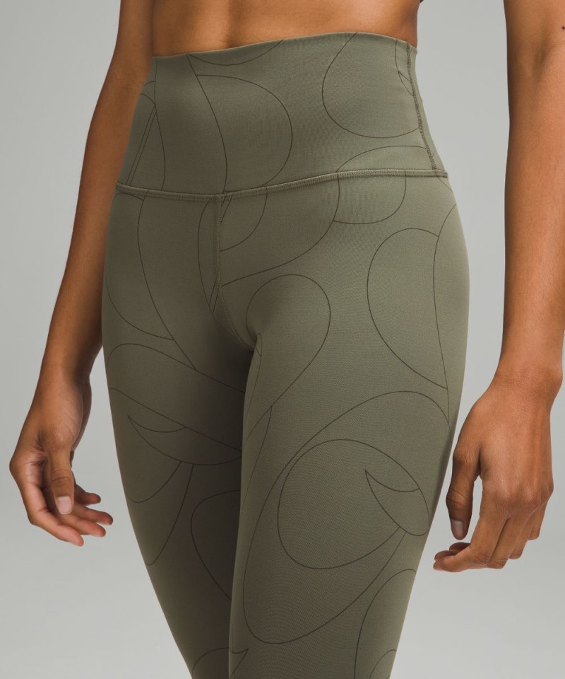 Lululemon Align™ High-Rise Crop 23" Scripted Yogo Army Green / Dark Olive Online Outlet Sale