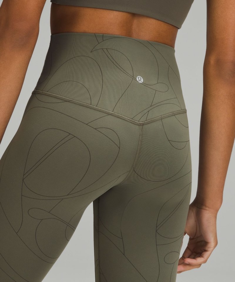 Lululemon Align™ High-Rise Crop 23" Scripted Yogo Army Green / Dark Olive Online Outlet Sale