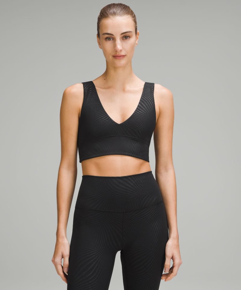 Lululemon Align™ V-Neck Bra *Light Support, A / B Cup Rhythmic Emboss Black Online Outlet Sale