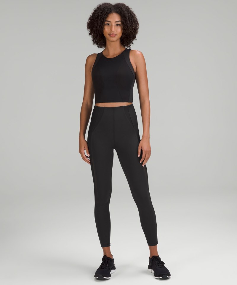 Lululemon Everlux and Mesh Super-High-Rise Training Tight 25" Black Online Outlet Sale