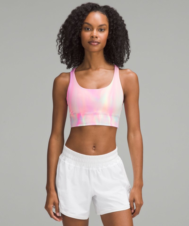 Lululemon Energy Longline Bra Medium Support, B–D Cups *Wash Psychedelic Wash Multi Online Outlet Sale