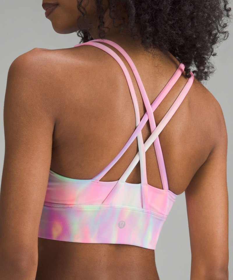Lululemon Energy Longline Bra Medium Support, B–D Cups *Wash Psychedelic Wash Multi Online Outlet Sale