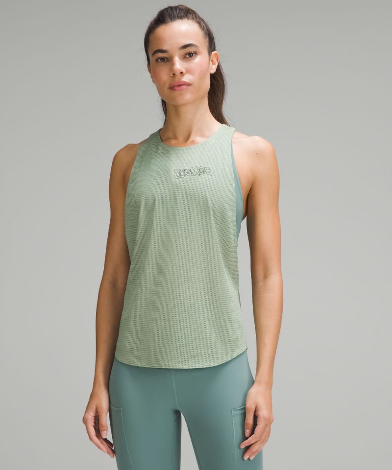 Lululemon lab Grid Mesh Training Tank Top *Graphic Creamy Mint Online Outlet Sale