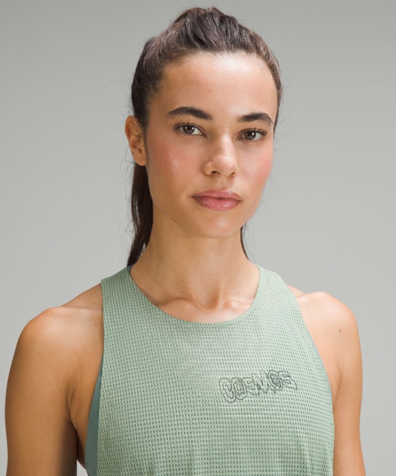Lululemon lab Grid Mesh Training Tank Top *Graphic Creamy Mint Online Outlet Sale