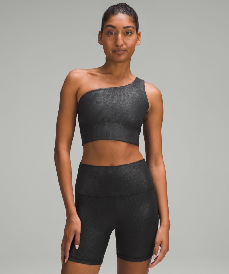 Lululemon Align™ Asymmetrical Ribbed Bra *Light Support A / B Cup Shine Black Online Outlet Sale