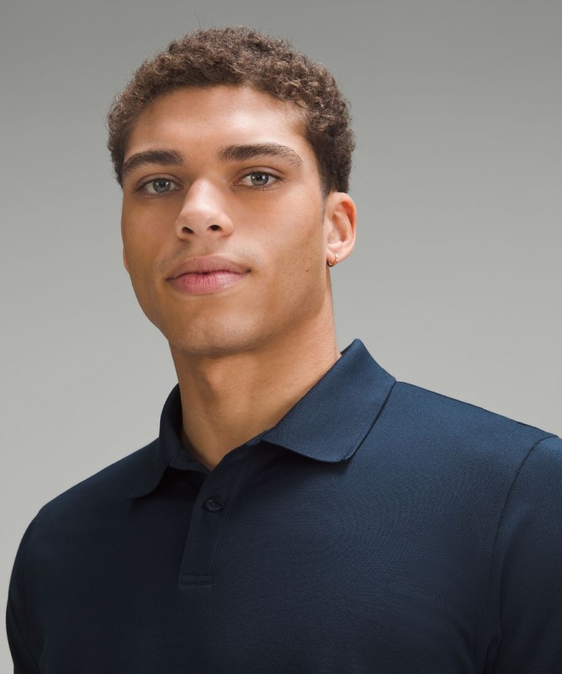 Lululemon Classic-Fit Pique Short-Sleeve Polo Shirt True Navy Online Outlet Sale