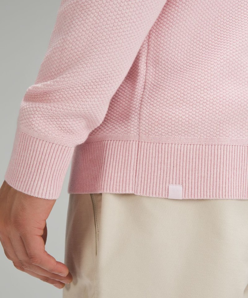 Lululemon Textured Knit Crewneck Sweater Heathered Meadowsweet Pink Online Outlet Sale