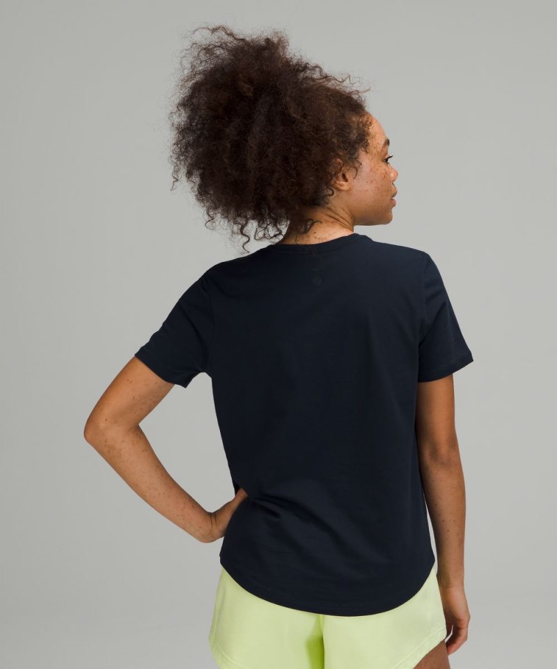 Lululemon Love Curved-Hem Crewneck T-Shirt True Navy Online Outlet Sale