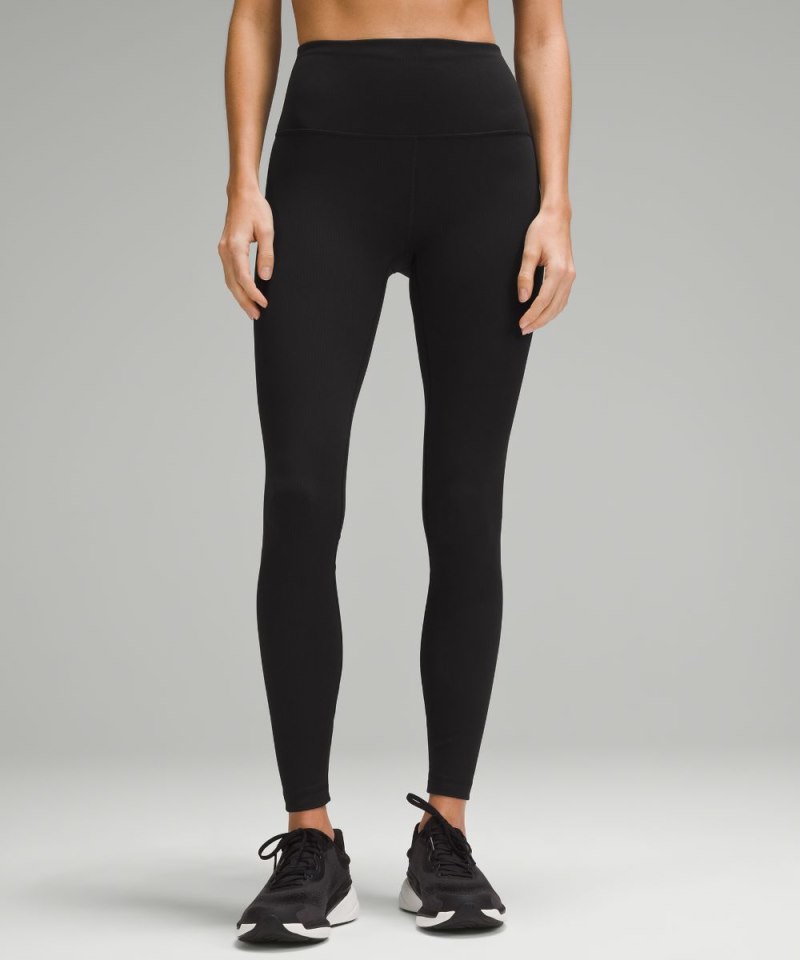 Lululemon Wunder Train High-Rise Ribbed Tight 28" Black Online Outlet Sale