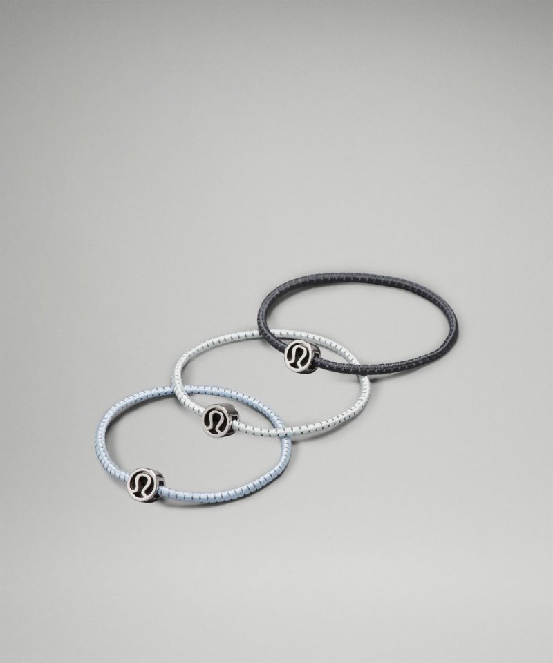 Lululemon Glow On Hair Ties *3 Pack Traverse Grey / Windmill / Nimbus Online Outlet Sale