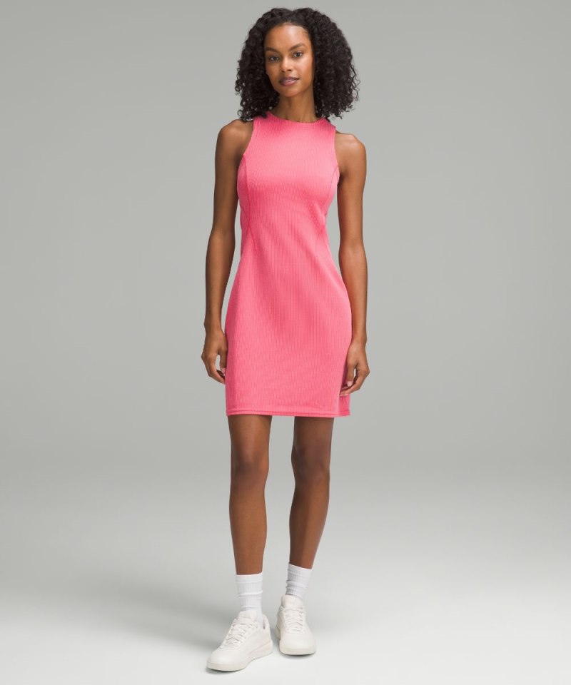 Lululemon Ribbed Softstreme Slim-Fit Tank Dress Glaze Pink Online Outlet Sale