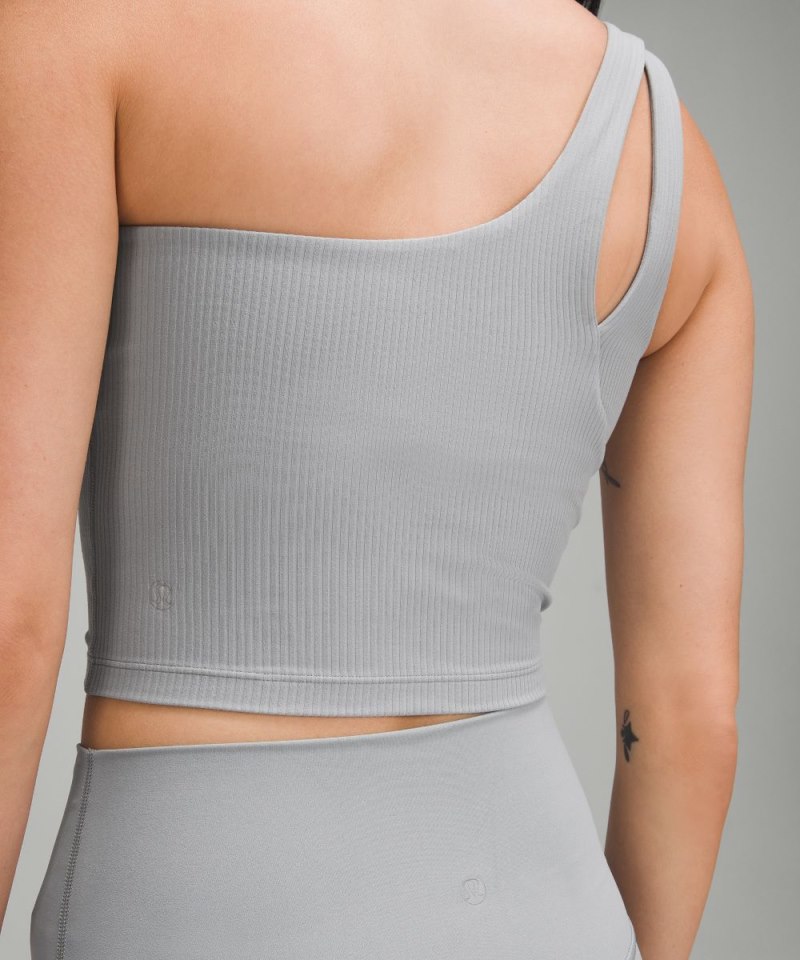 Lululemon Ribbed Nulu Asymmetrical Yoga Tank Top Rhino Grey Online Outlet Sale