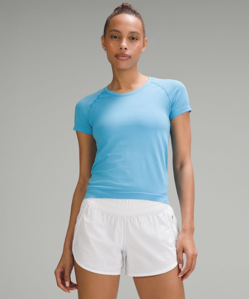Lululemon Swiftly Tech Short-Sleeve Shirt 2.0 *Waist Length Kayak Blue Light / Kayak Blue Light Online Outlet Sale