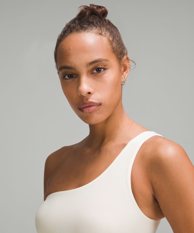 Lululemon Wundermost Ultra-Soft Nulu Asymmetrical Bodysuit Bone Online Outlet Sale