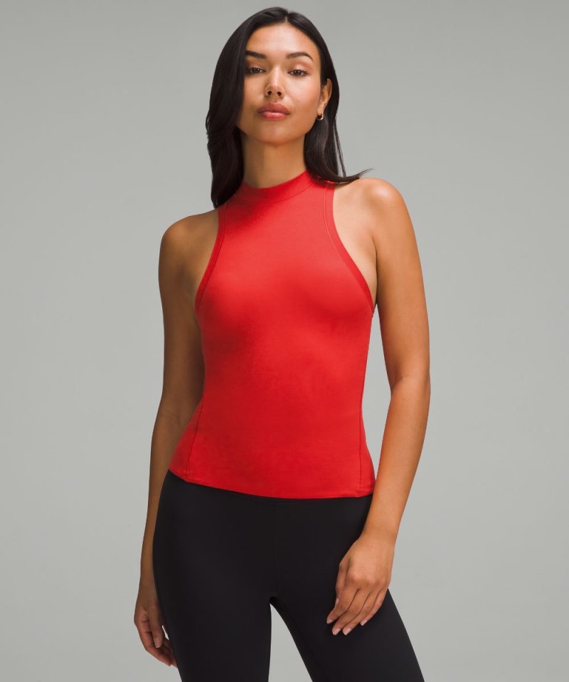 Lululemon Wundermost Ultra-Soft Nulu Mockneck Tank Top Grenadine Red Online Outlet Sale