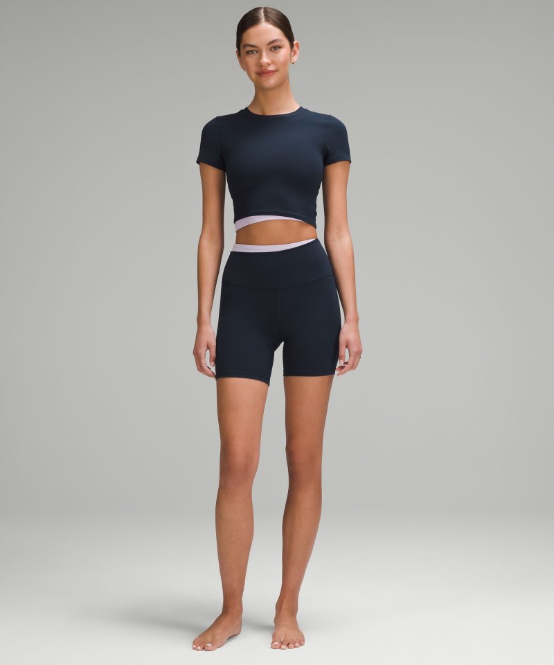 Lululemon Align™ High-Rise Short 6" *Colour Block True Navy / Lilac Ether Online Outlet Sale