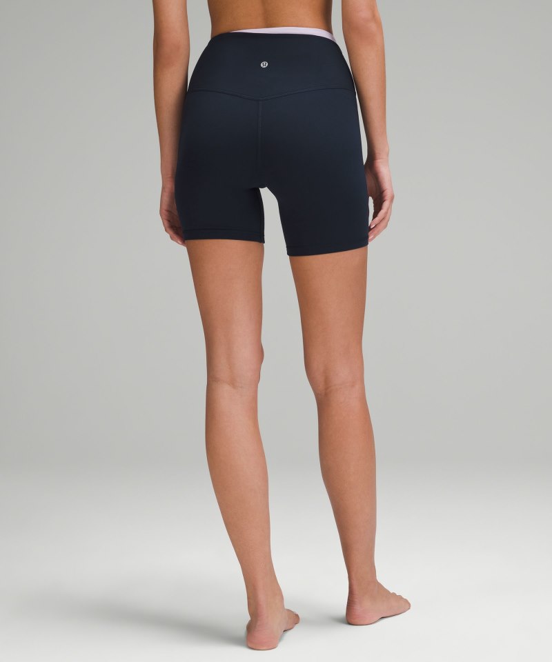 Lululemon Align™ High-Rise Short 6" *Colour Block True Navy / Lilac Ether Online Outlet Sale