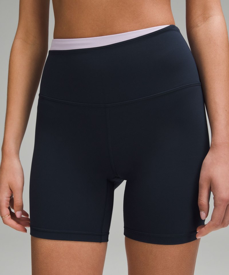 Lululemon Align™ High-Rise Short 6" *Colour Block True Navy / Lilac Ether Online Outlet Sale