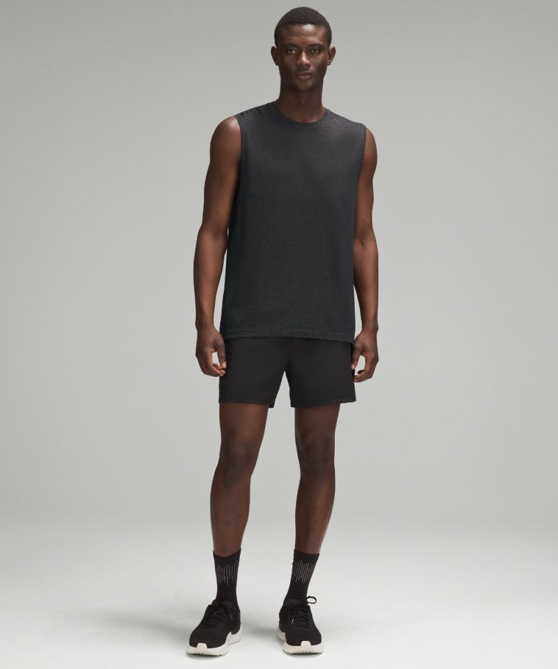 Lululemon Metal Vent Tech Sleeveless Shirt *Updated Fit Graphite Grey / Black Online Outlet Sale
