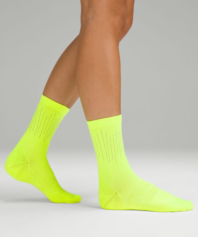 Lululemon Women's Power Stride Crew Socks *Reflective Highlight Yellow Online Outlet Sale