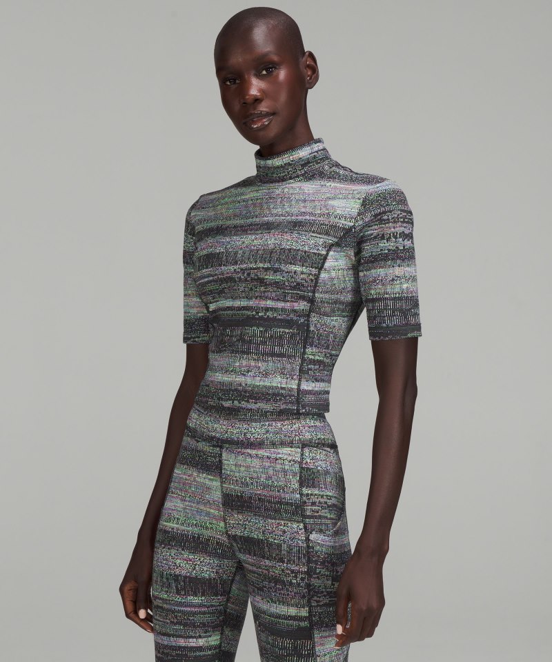 Lululemon lab Jacquard Mock Neck T-Shirt Future Noise Jacquard Online Outlet Sale