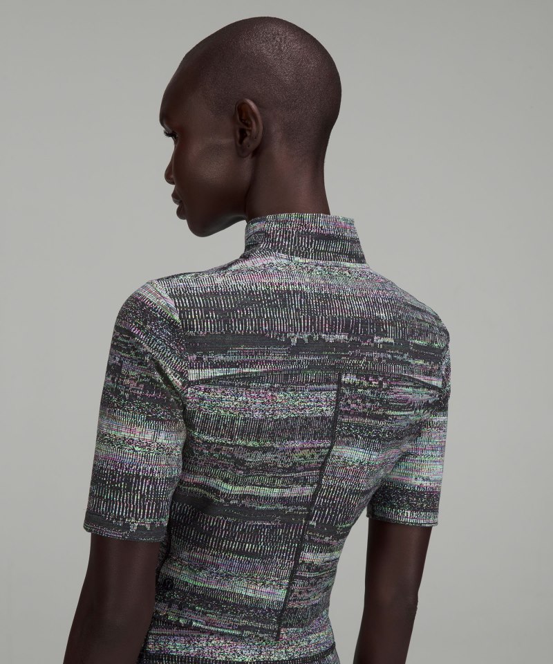 Lululemon lab Jacquard Mock Neck T-Shirt Future Noise Jacquard Online Outlet Sale