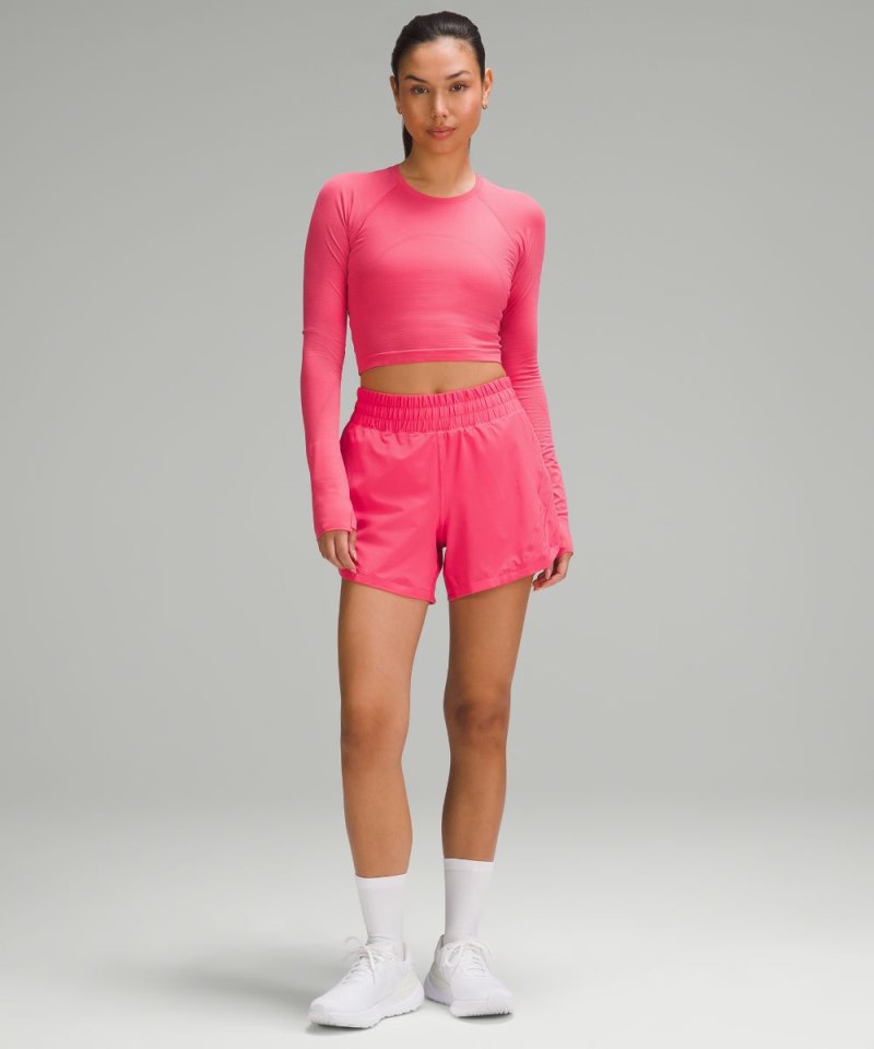 Lululemon Swiftly Tech Cropped Long-Sleeve Shirt 2.0 Glaze Pink / Glaze Pink Online Outlet Sale