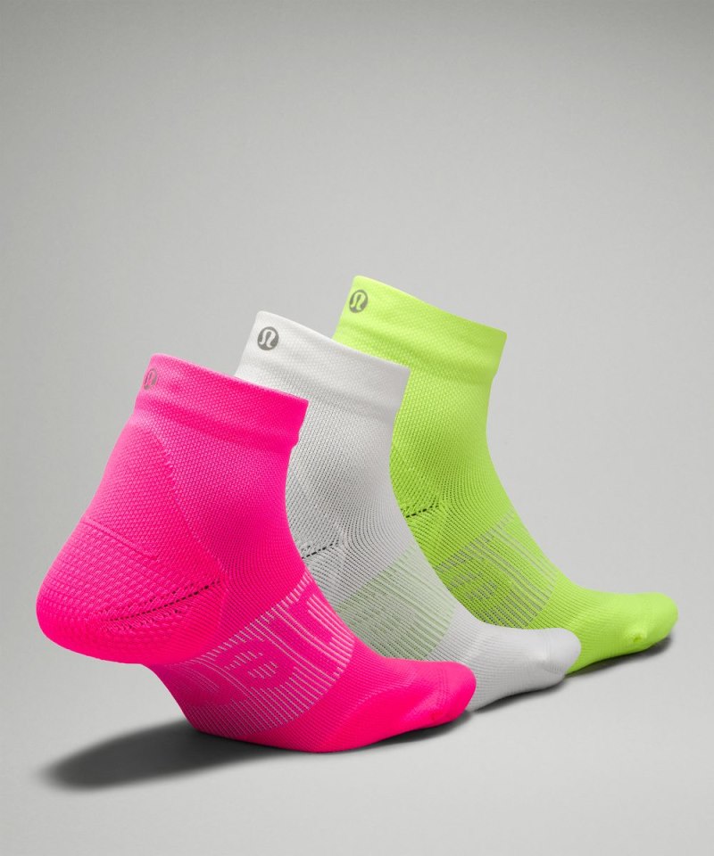 Lululemon Women's Power Stride Ankle Socks *3 Pack Highlight Pink / White / Absinthe / Highlight Yellow Online Outlet Sale