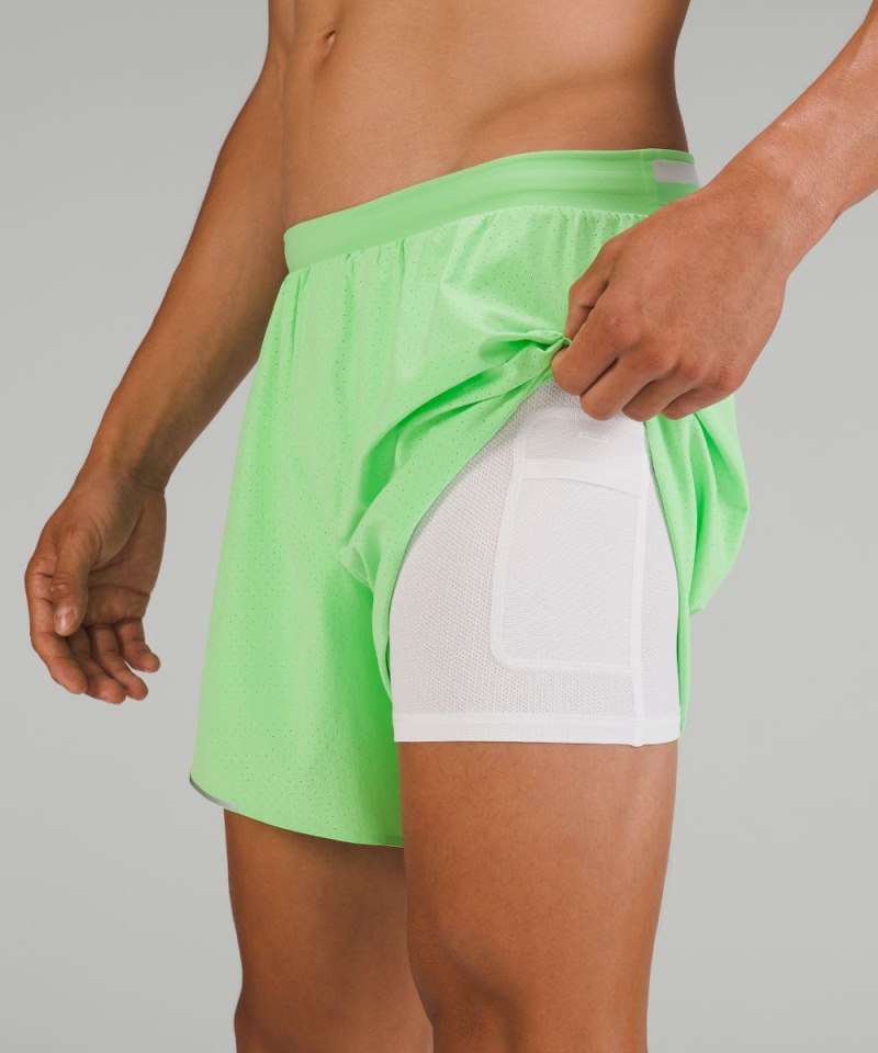 Lululemon Fast and Free Lined Short 6" Scream Green Online Outlet Sale