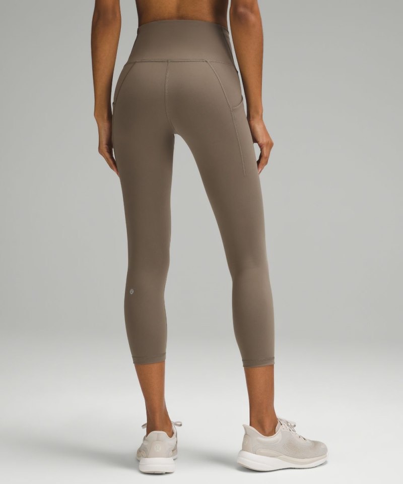 Lululemon Wunder Train High-Rise Crop with Pockets 23" Nomad Online Outlet Sale