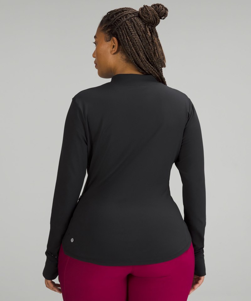 Lululemon Rulu Running Long-Sleeve Mock-Neck Shirt Black Online Outlet Sale