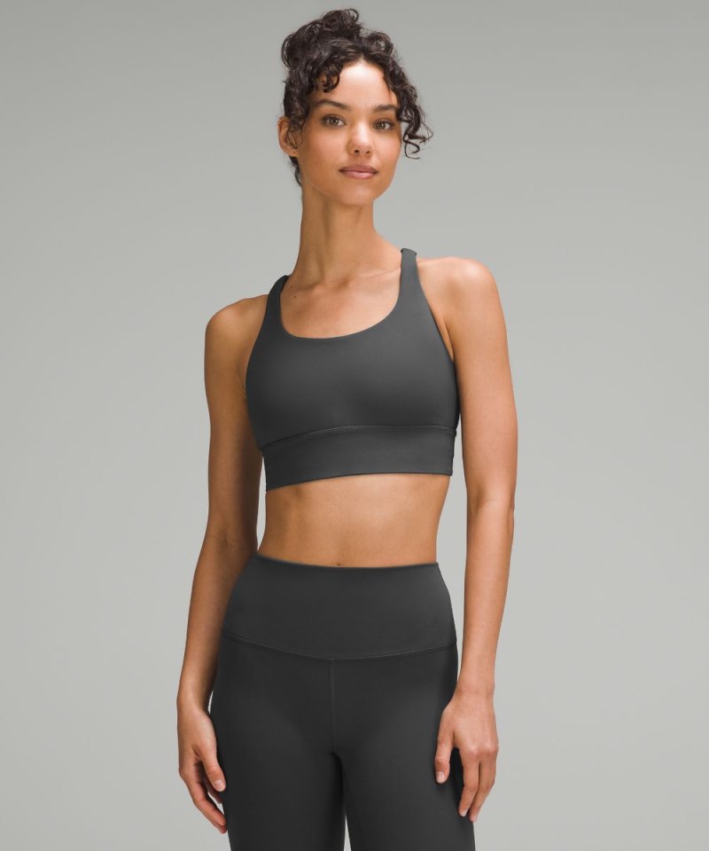 Lululemon Energy Longline Bra *Medium Support, B–D Cups Graphite Grey Online Outlet Sale
