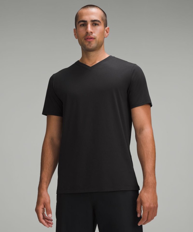Lululemon Fundamental V-Neck T-Shirt Black Online Outlet Sale