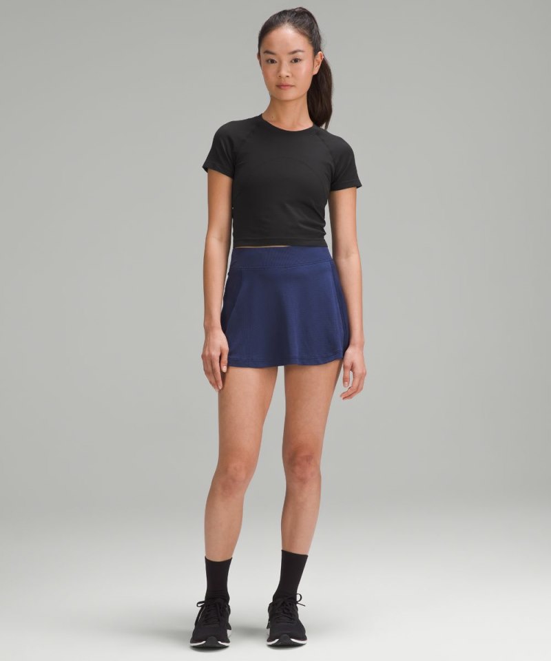 Lululemon Swiftly Tech Cropped Short-Sleeve Shirt 2.0 Black / Black (not available) Online Outlet Sale