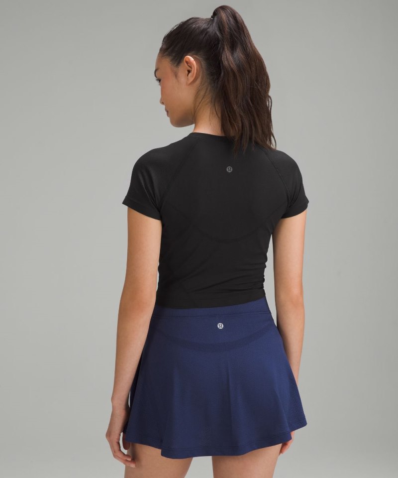 Lululemon Swiftly Tech Cropped Short-Sleeve Shirt 2.0 Black / Black (not available) Online Outlet Sale