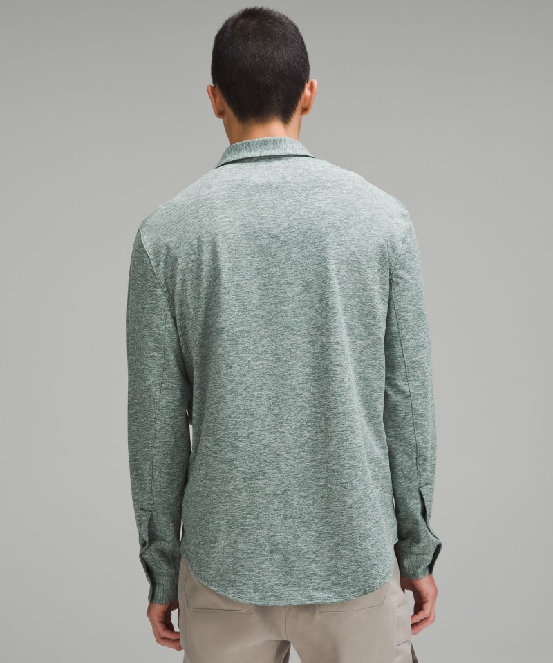 Lululemon Rulu Button-Up Shirt Heathered Dark Forest Online Outlet Sale