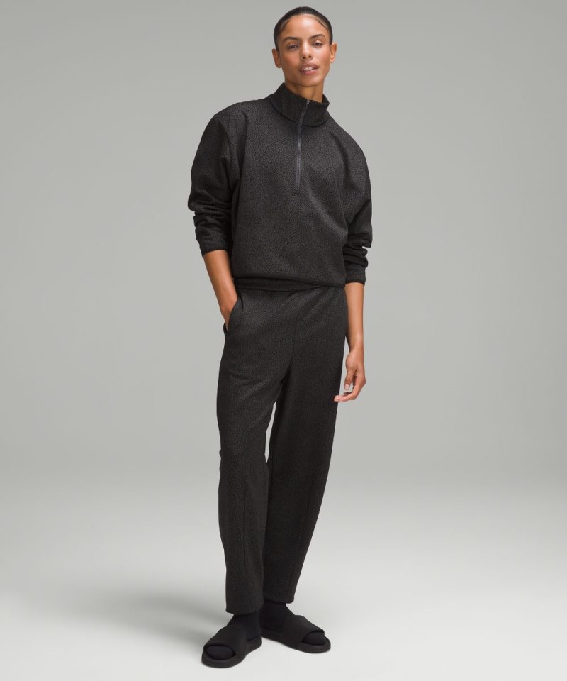 Lululemon lab Double-Knit Jacquard Half Zip Leopardo Mini Jacquard Graphite Grey Black Online Outlet Sale