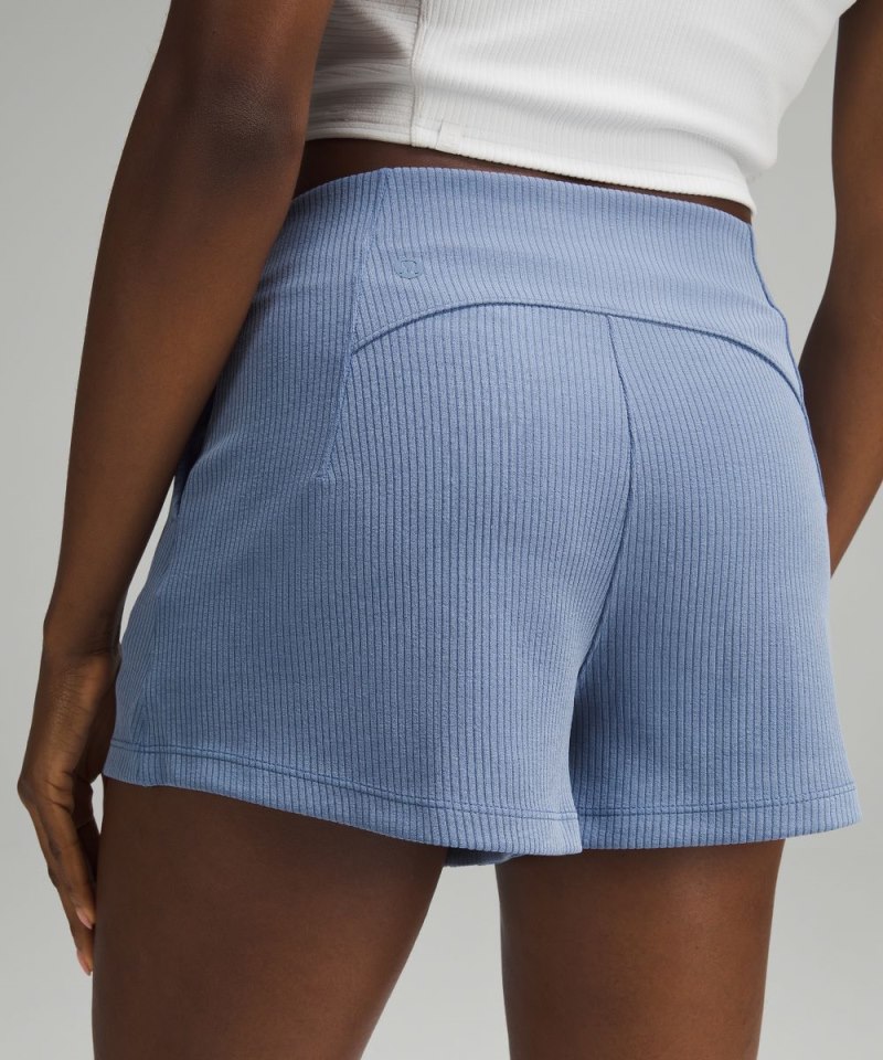 Lululemon Ribbed Softstreme High-Rise Short 2" Oasis Blue Online Outlet Sale