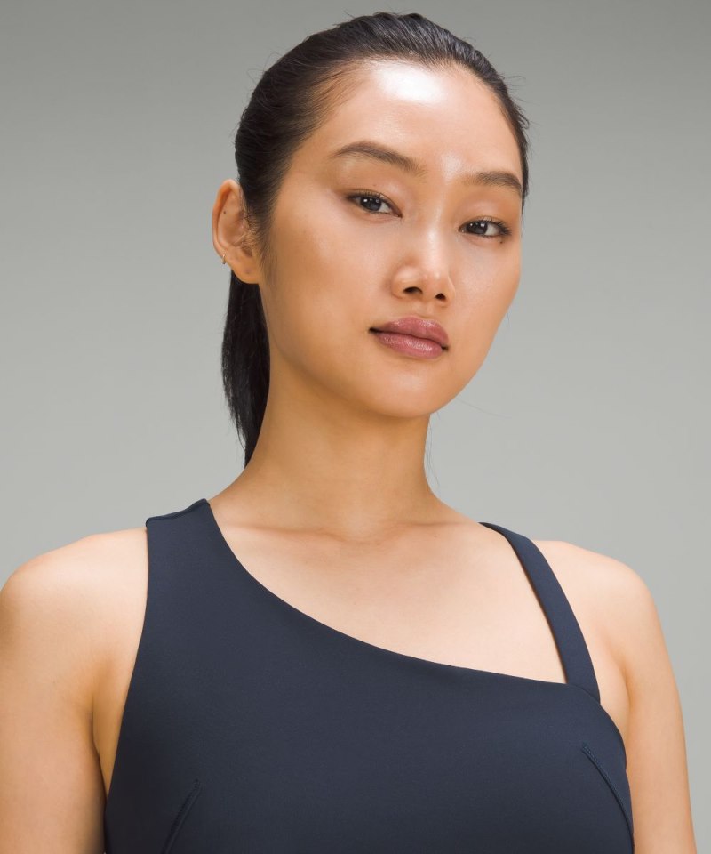 Lululemon Everlux Asymmetrical Tennis Tank Top True Navy Online Outlet Sale