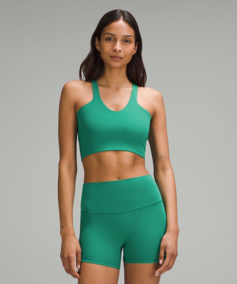 Lululemon Bend This V and Racer Bra *Light Support, A-C Cups Cascadia Green Online Outlet Sale