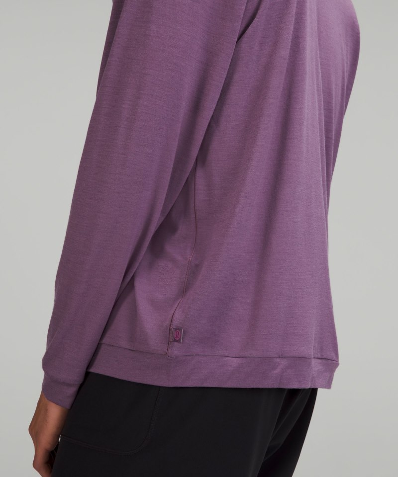 Lululemon lab Merino Wool-Blend Long-Sleeve Shirt Dusty Amethyst Online Outlet Sale