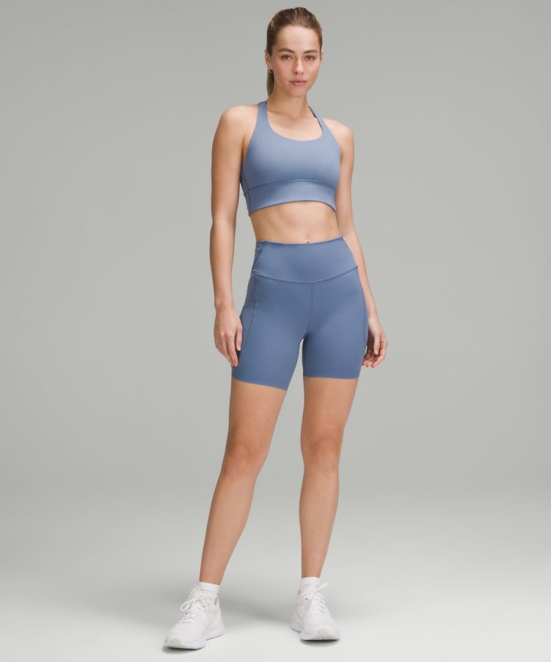 Lululemon Fast and Free High-Rise Short 6" *Pockets Oasis Blue Online Outlet Sale